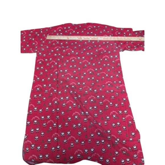 "Botany 500" Red Flannel Christmas Night Shirt VTG SZ S/M  Santa & Wreaths Mom - Picture 11 of 12